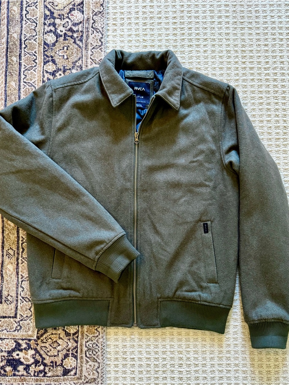 RVCA Pisco Wool Blend Zip Front Bomber Jacket